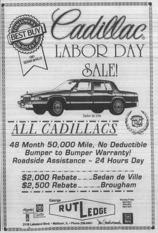 Cadillac Labor Day sale!